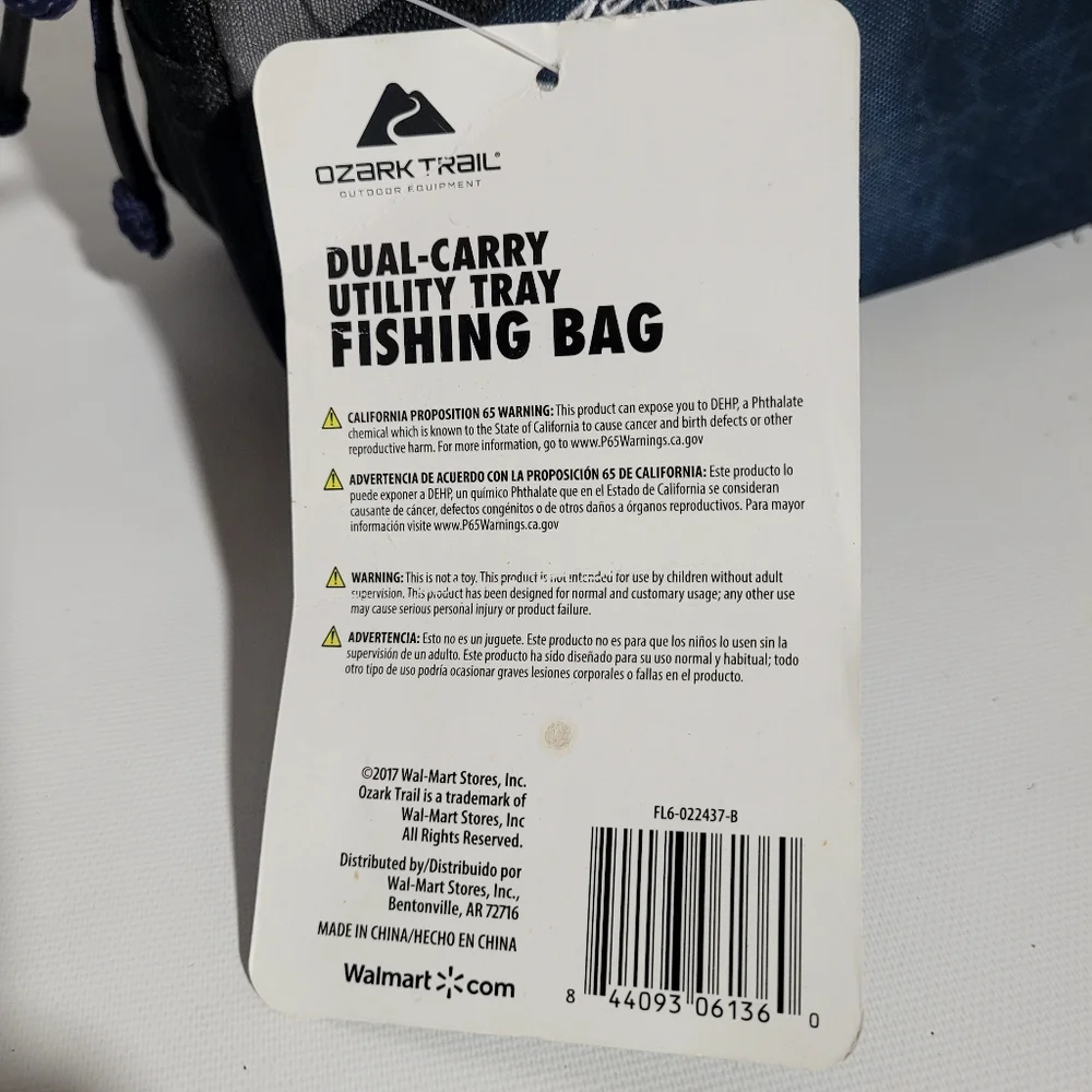 NWT OZARK TRAIL Dual-Carry Utility Tray Fishing Bag